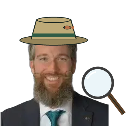 The Fishspector, our bearded inspector mascot